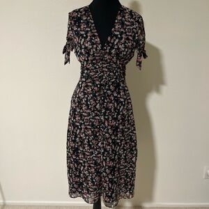 Bar III Floral V-Neck‎ Midi Dress